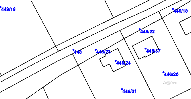 Parcela st. 446/23 v KÚ Provodín, Katastrální mapa