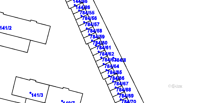Parcela st. 784/62 v KÚ Provodín, Katastrální mapa