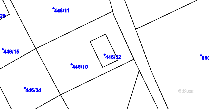 Parcela st. 446/32 v KÚ Provodín, Katastrální mapa