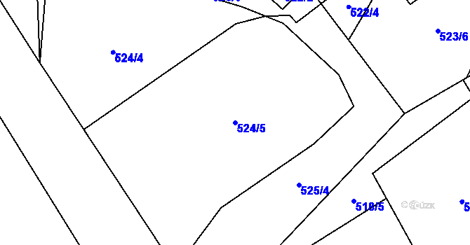 Parcela st. 524/5 v KÚ Provodín, Katastrální mapa