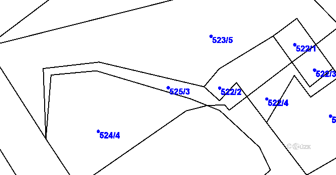 Parcela st. 525/3 v KÚ Provodín, Katastrální mapa