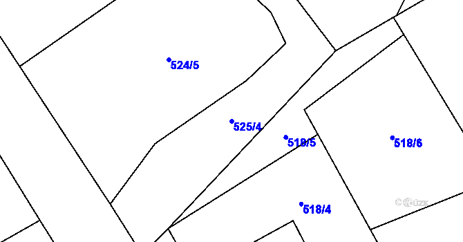 Parcela st. 525/4 v KÚ Provodín, Katastrální mapa
