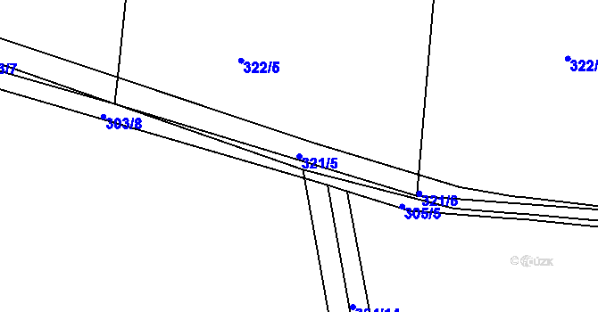 Parcela st. 321/5 v KÚ Kleny, Katastrální mapa