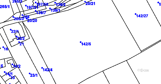 Parcela st. 142/5 v KÚ Provodov, Katastrální mapa
