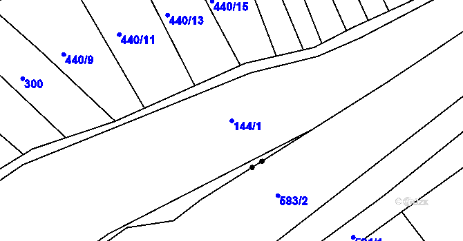 Parcela st. 144/1 v KÚ Provodov, Katastrální mapa