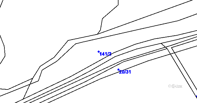 Parcela st. 141/2 v KÚ Provodov, Katastrální mapa