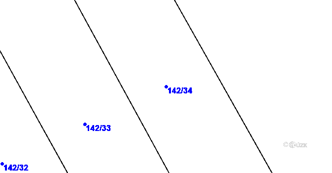 Parcela st. 142/34 v KÚ Provodov, Katastrální mapa