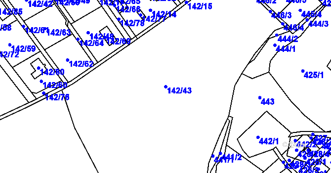 Parcela st. 142/43 v KÚ Provodov, Katastrální mapa