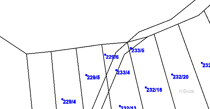 Parcela st. 229/6 v KÚ Provodov, Katastrální mapa