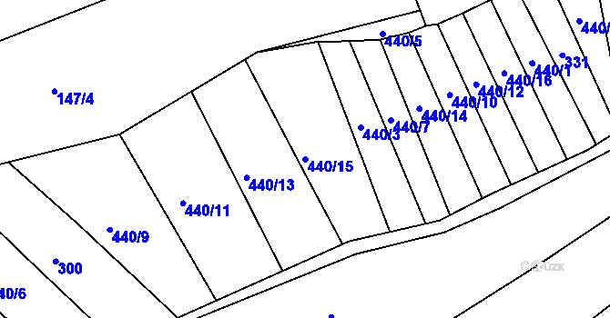 Parcela st. 440/15 v KÚ Provodov, Katastrální mapa