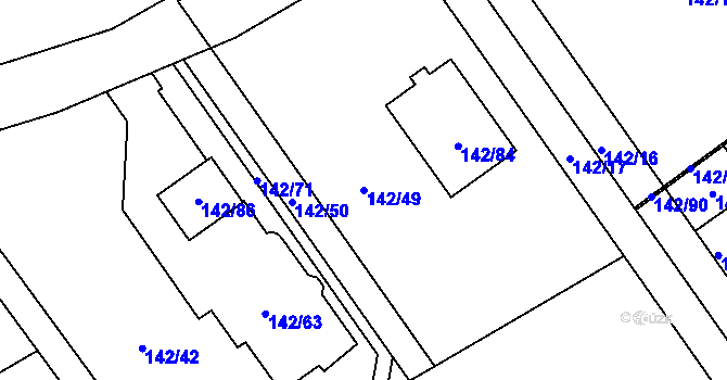 Parcela st. 142/49 v KÚ Provodov, Katastrální mapa