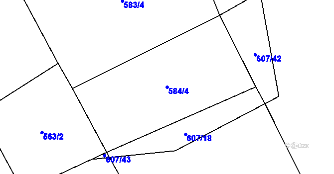 Parcela st. 584/4 v KÚ Provodov na Moravě, Katastrální mapa