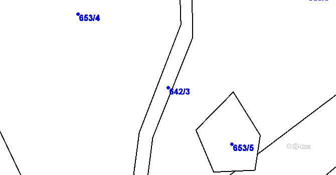 Parcela st. 642/3 v KÚ Provodov na Moravě, Katastrální mapa