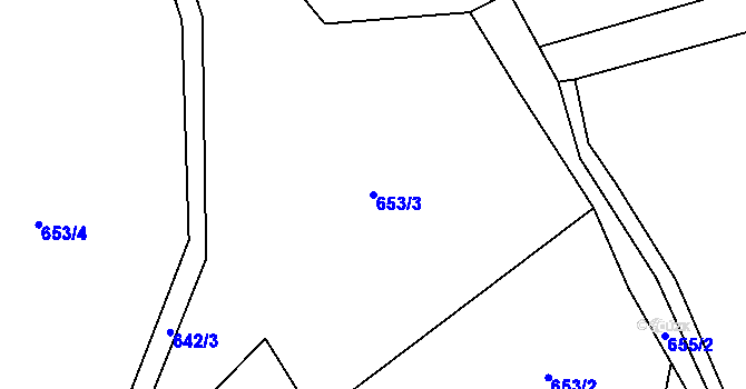 Parcela st. 653/3 v KÚ Provodov na Moravě, Katastrální mapa