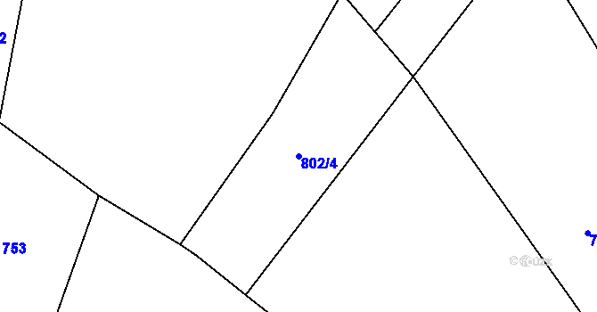 Parcela st. 802/4 v KÚ Provodov na Moravě, Katastrální mapa