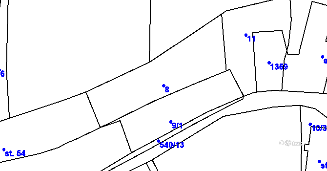 Parcela st. 8 v KÚ Provodovice, Katastrální mapa