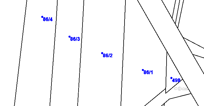 Parcela st. 86/2 v KÚ Provodovice, Katastrální mapa