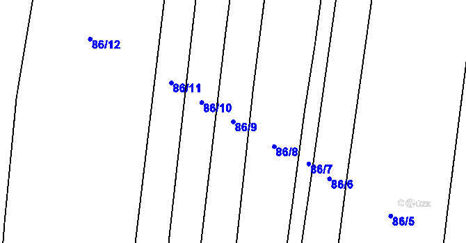 Parcela st. 86/9 v KÚ Provodovice, Katastrální mapa