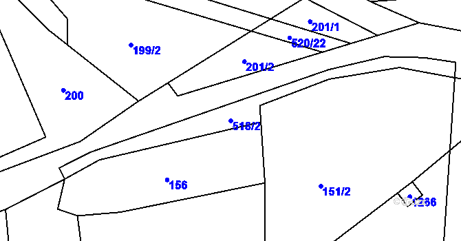 Parcela st. 518/2 v KÚ Provodovice, Katastrální mapa