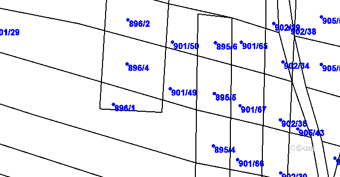 Parcela st. 901/49 v KÚ Prštice, Katastrální mapa
