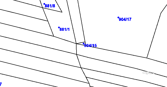 Parcela st. 904/15 v KÚ Prštice, Katastrální mapa