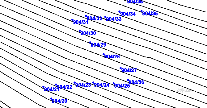Parcela st. 904/28 v KÚ Prštice, Katastrální mapa