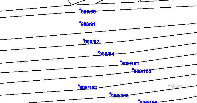 Parcela st. 906/94 v KÚ Prštice, Katastrální mapa