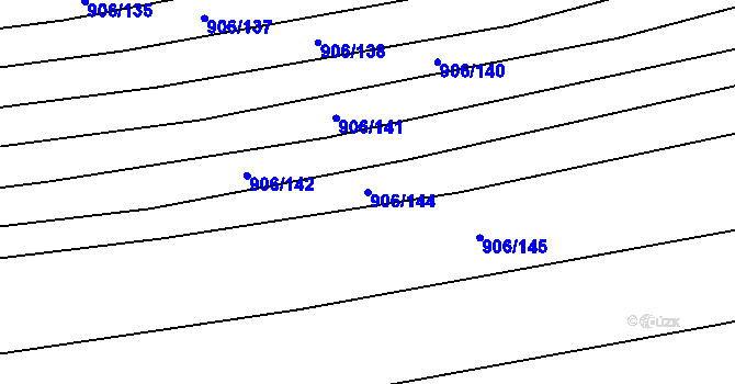 Parcela st. 906/144 v KÚ Prštice, Katastrální mapa