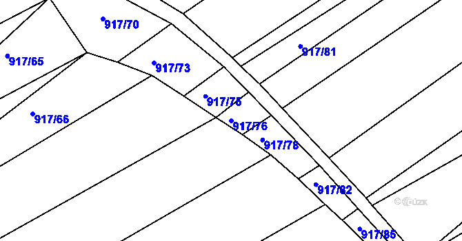 Parcela st. 917/76 v KÚ Prštice, Katastrální mapa