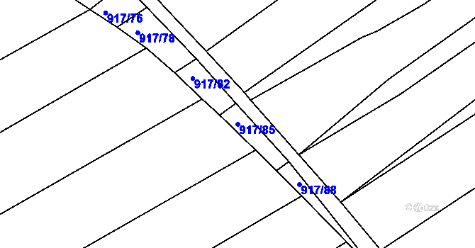 Parcela st. 917/85 v KÚ Prštice, Katastrální mapa