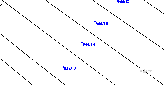 Parcela st. 944/14 v KÚ Prštice, Katastrální mapa