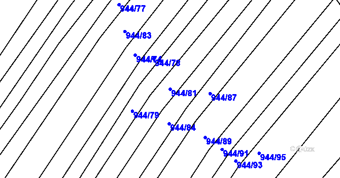 Parcela st. 944/81 v KÚ Prštice, Katastrální mapa