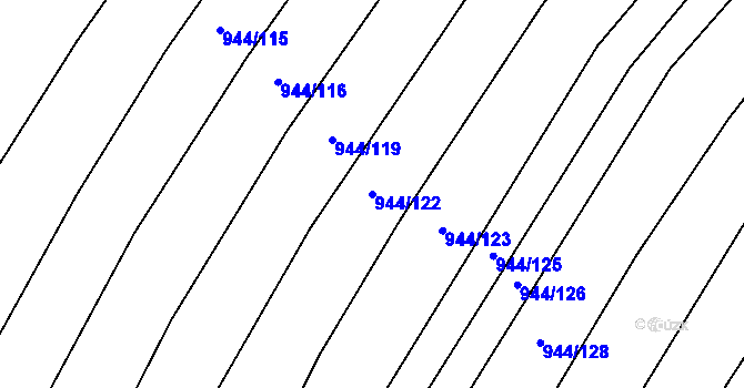 Parcela st. 944/122 v KÚ Prštice, Katastrální mapa