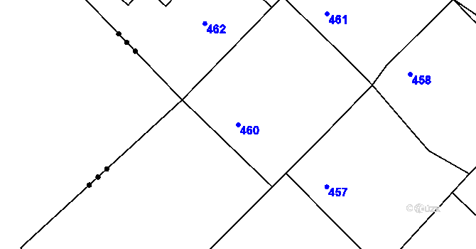 Parcela st. 460 v KÚ Hole u Průhonic, Katastrální mapa