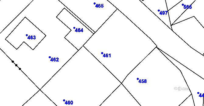 Parcela st. 461 v KÚ Hole u Průhonic, Katastrální mapa