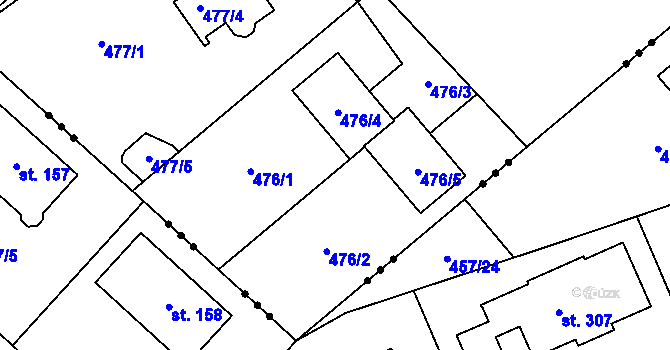 Parcela st. 476 v KÚ Hole u Průhonic, Katastrální mapa