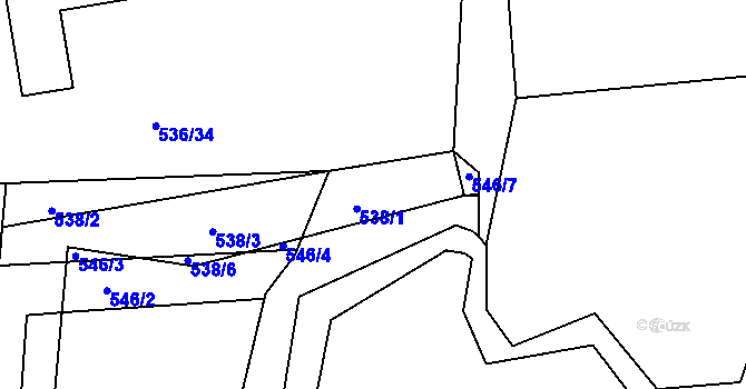 Parcela st. 538/1 v KÚ Hole u Průhonic, Katastrální mapa