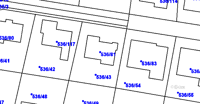 Parcela st. 536/81 v KÚ Hole u Průhonic, Katastrální mapa