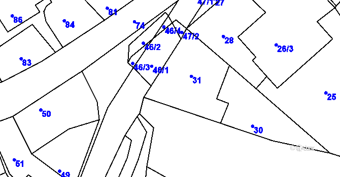 Parcela st. 31 v KÚ Průhonice, Katastrální mapa