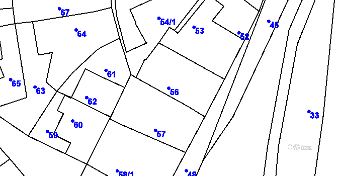 Parcela st. 56 v KÚ Průhonice, Katastrální mapa