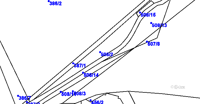 Parcela st. 508/2 v KÚ Průhonice, Katastrální mapa