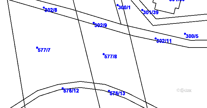 Parcela st. 577/8 v KÚ Průhonice, Katastrální mapa