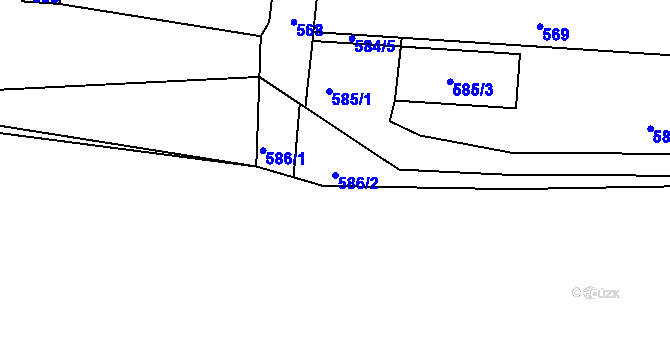 Parcela st. 586/2 v KÚ Průhonice, Katastrální mapa
