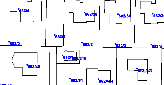 Parcela st. 682/2 v KÚ Průhonice, Katastrální mapa