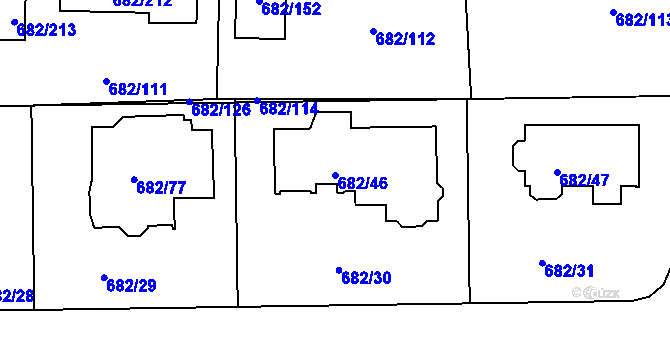 Parcela st. 682/46 v KÚ Průhonice, Katastrální mapa