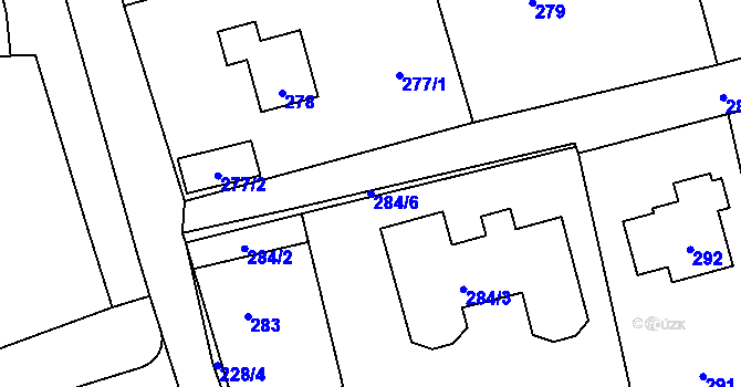 Parcela st. 284/6 v KÚ Průhonice, Katastrální mapa