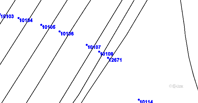 Parcela st. 10108 v KÚ Prusinovice, Katastrální mapa