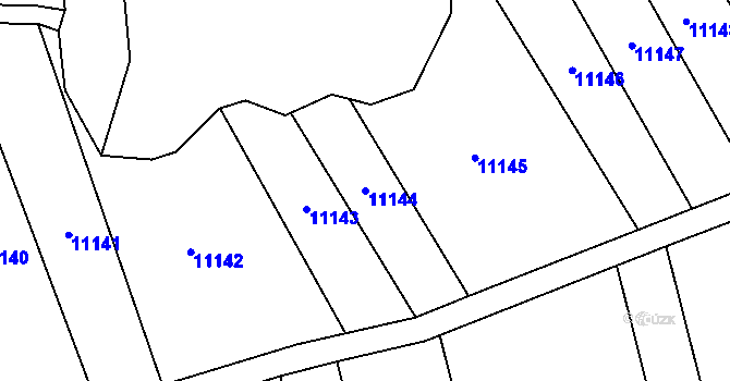 Parcela st. 11144 v KÚ Prusinovice, Katastrální mapa