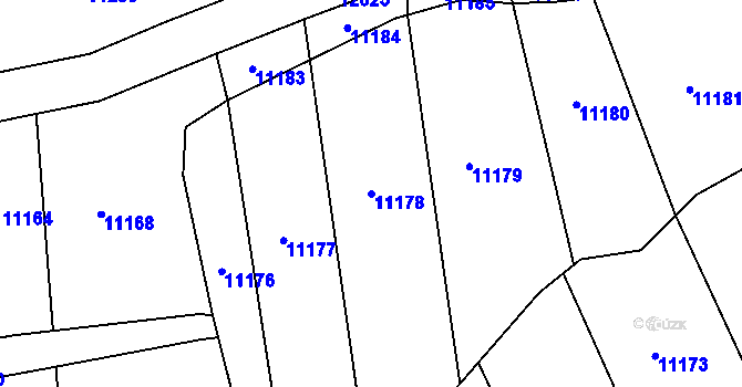 Parcela st. 11178 v KÚ Prusinovice, Katastrální mapa