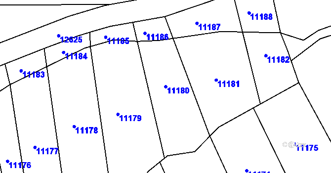Parcela st. 11180 v KÚ Prusinovice, Katastrální mapa